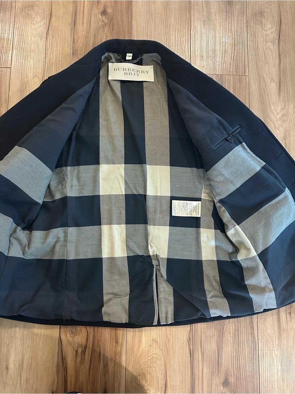 Burberry Men’s Black wool/cashmere Blend coat XXL